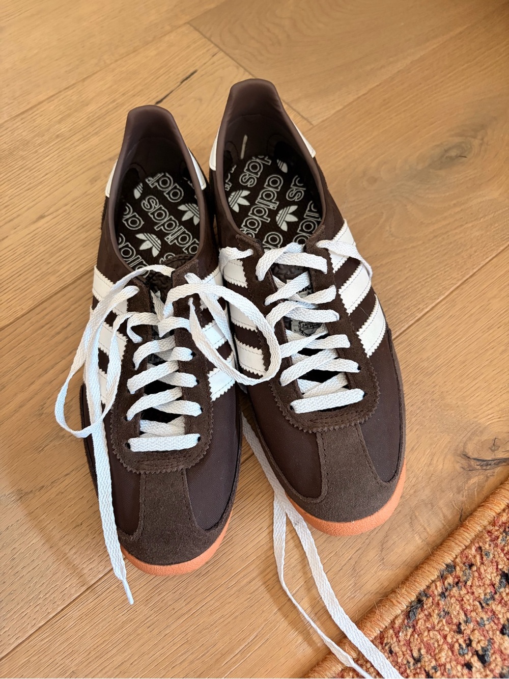 adidas Brown and White Retro Low-Top Sneakers